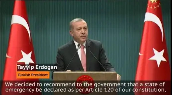 I Support Death Penalty For Coup Plotters: Turkey’s President “Erdogan” Tells Supporters
